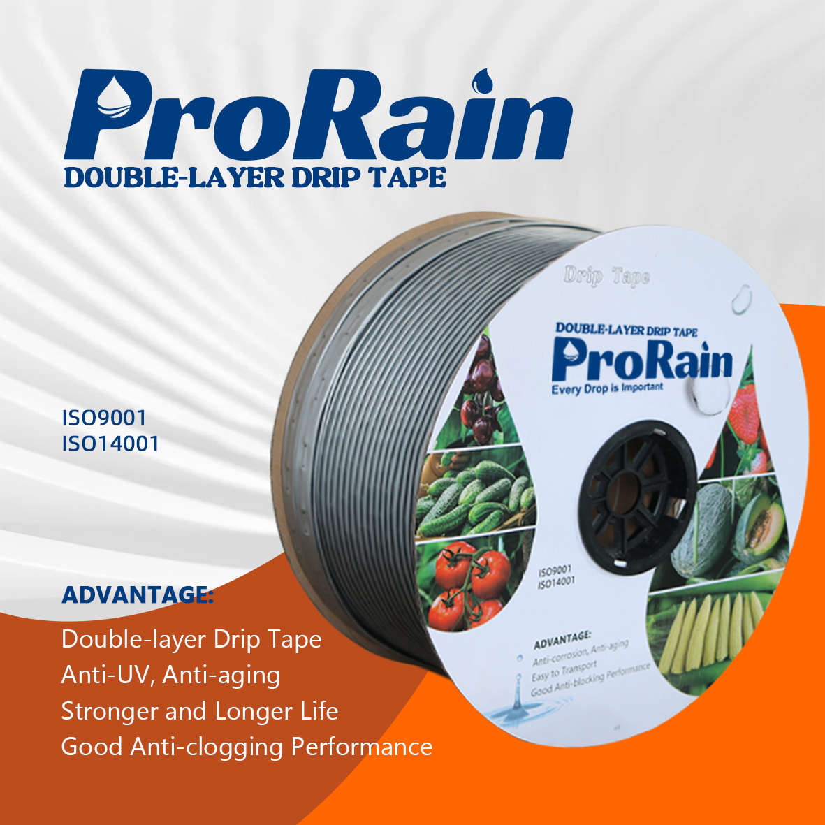 Flat Emitter Drip Tape Silver  - огляд і ціна Irrigation Drip Tape
