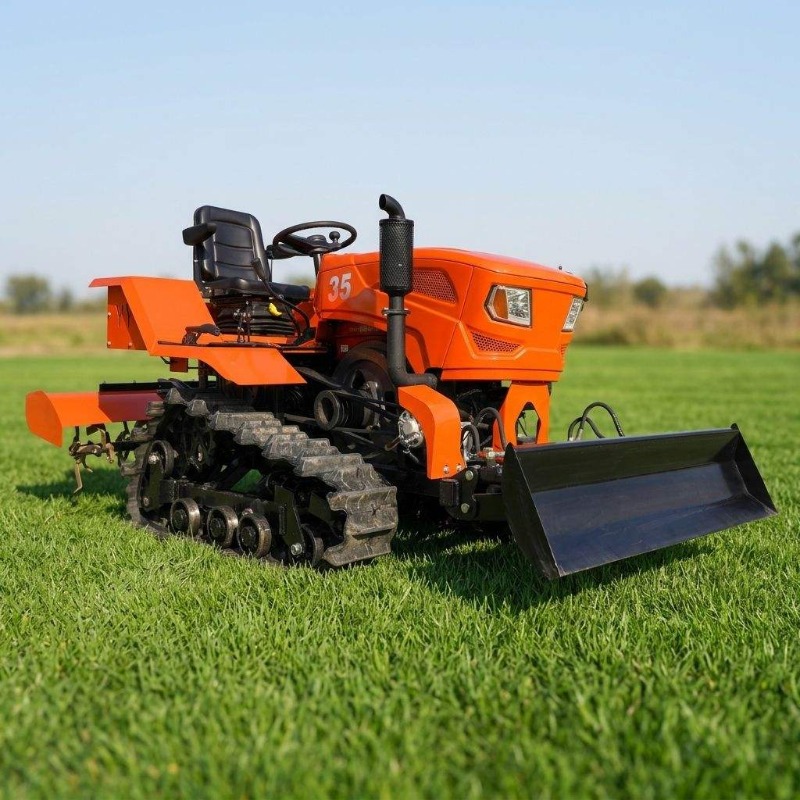 Crawler 4WD Rotary Tiller 35HP - огляд і ціна Agriculture Farming Equipments